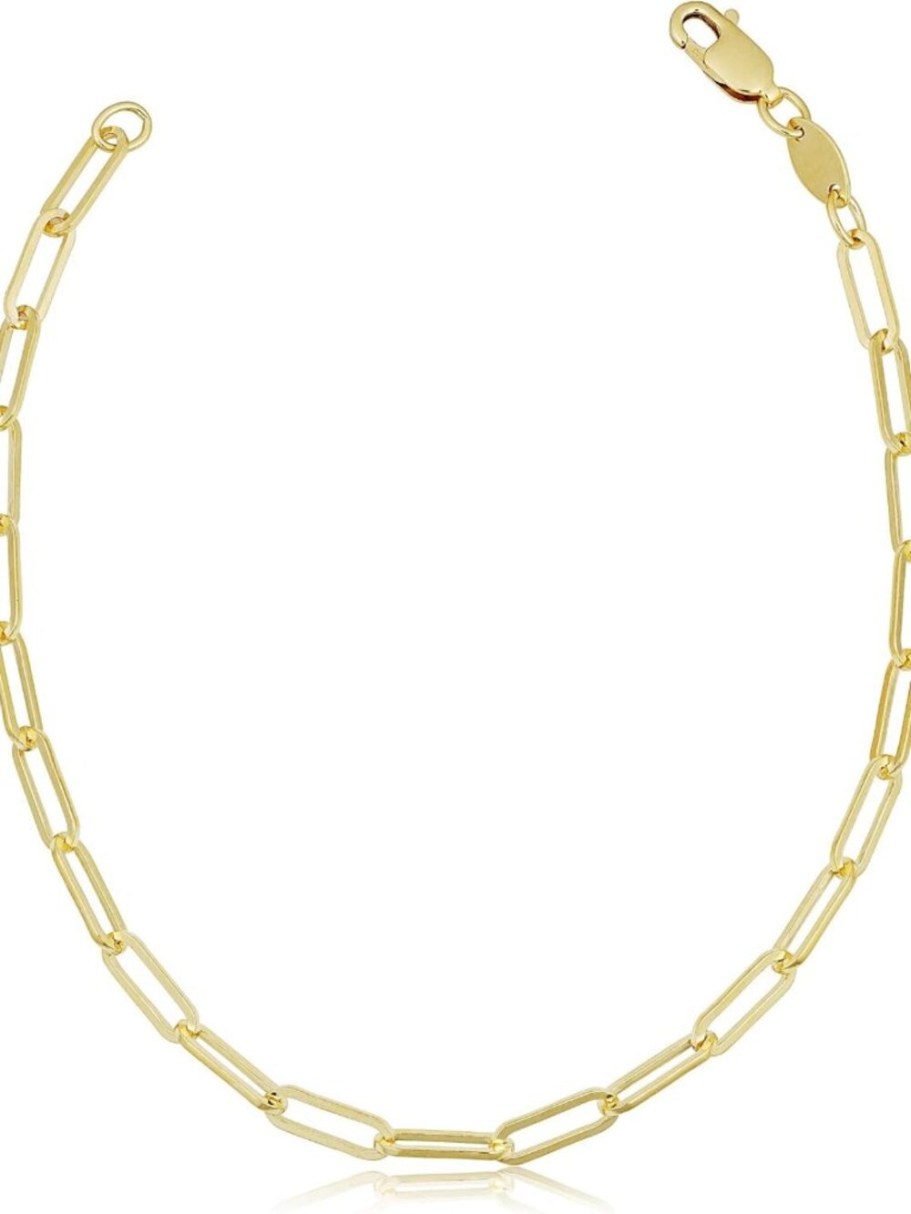 Solid 14k Yellow Gold Filled Paperclip Chain Bracelet for Women - Elegant